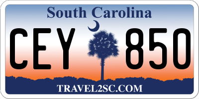 SC license plate CEY850