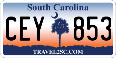 SC license plate CEY853