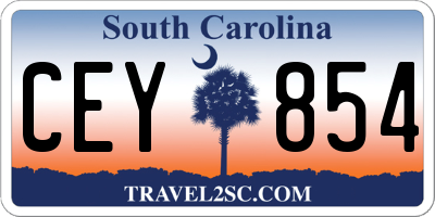 SC license plate CEY854