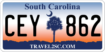 SC license plate CEY862