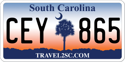 SC license plate CEY865