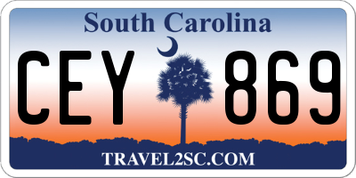 SC license plate CEY869