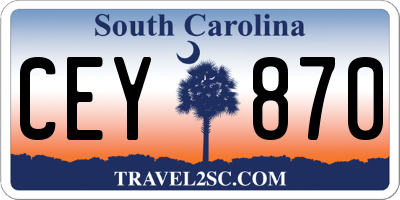 SC license plate CEY870