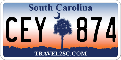 SC license plate CEY874