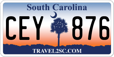 SC license plate CEY876