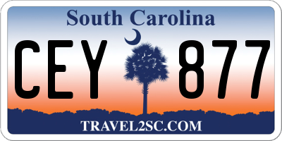 SC license plate CEY877