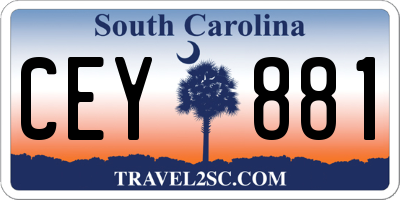 SC license plate CEY881