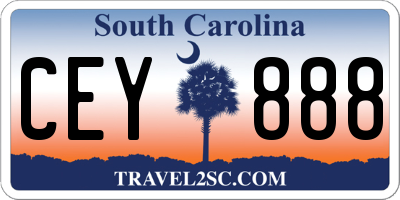 SC license plate CEY888