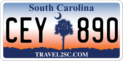 SC license plate CEY890