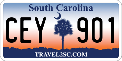 SC license plate CEY901