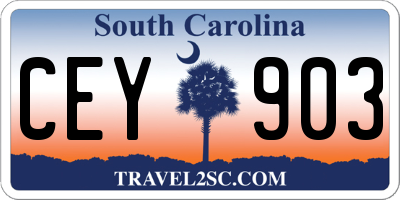SC license plate CEY903