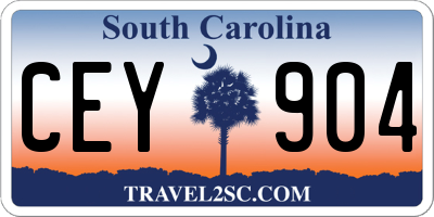 SC license plate CEY904