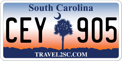 SC license plate CEY905