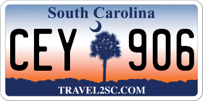 SC license plate CEY906