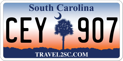 SC license plate CEY907