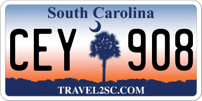 SC license plate CEY908
