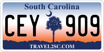 SC license plate CEY909