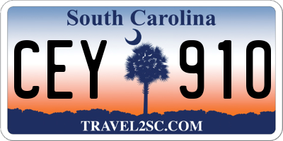 SC license plate CEY910