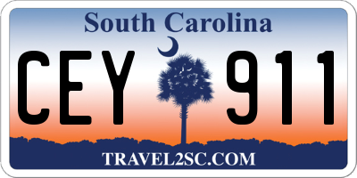 SC license plate CEY911