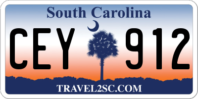 SC license plate CEY912