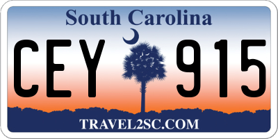 SC license plate CEY915