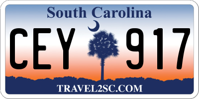 SC license plate CEY917