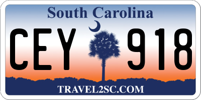 SC license plate CEY918