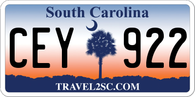 SC license plate CEY922