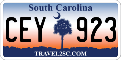 SC license plate CEY923