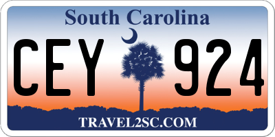 SC license plate CEY924