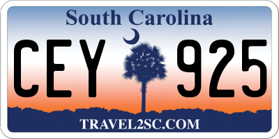 SC license plate CEY925