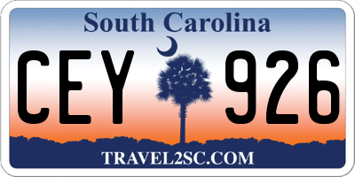SC license plate CEY926