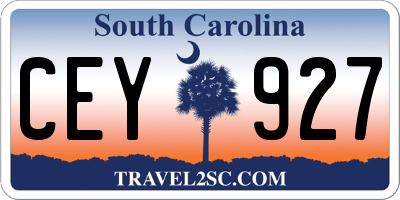 SC license plate CEY927