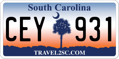 SC license plate CEY931