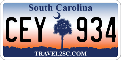 SC license plate CEY934