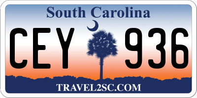 SC license plate CEY936