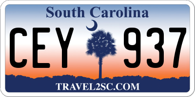 SC license plate CEY937