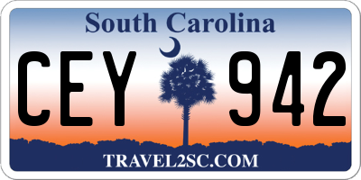 SC license plate CEY942