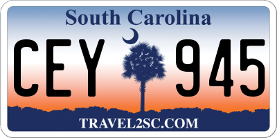 SC license plate CEY945