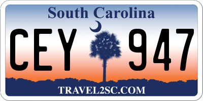 SC license plate CEY947