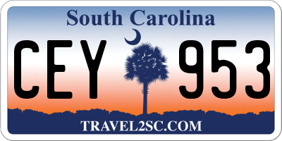 SC license plate CEY953