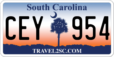 SC license plate CEY954