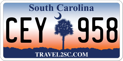 SC license plate CEY958