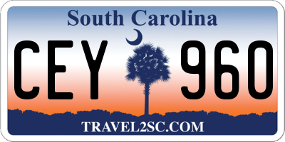 SC license plate CEY960
