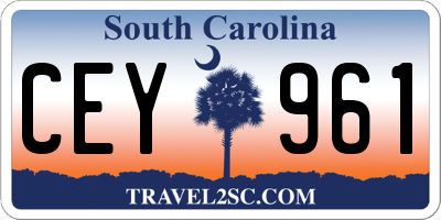 SC license plate CEY961