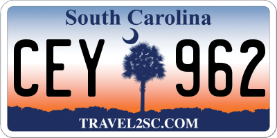 SC license plate CEY962