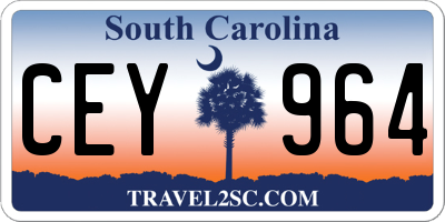 SC license plate CEY964
