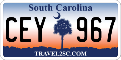SC license plate CEY967