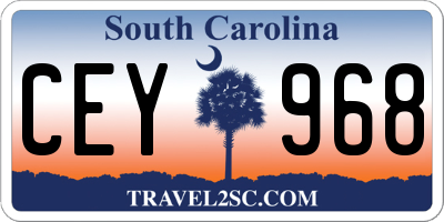 SC license plate CEY968