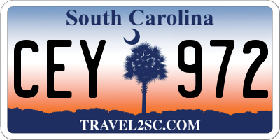 SC license plate CEY972